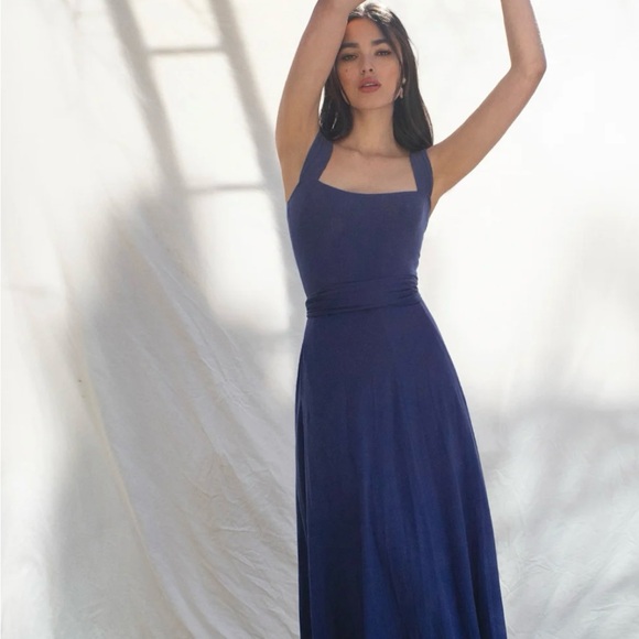 Reformation Navy Midi Dress - Picture 2 of 3